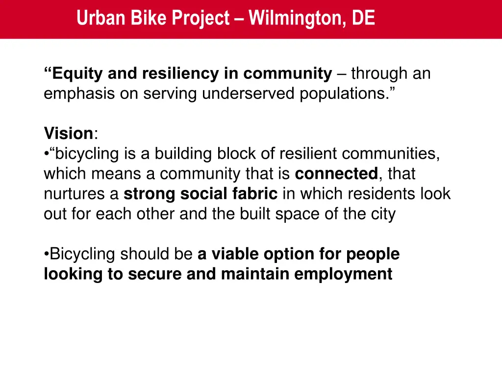 urban bike project wilmington de