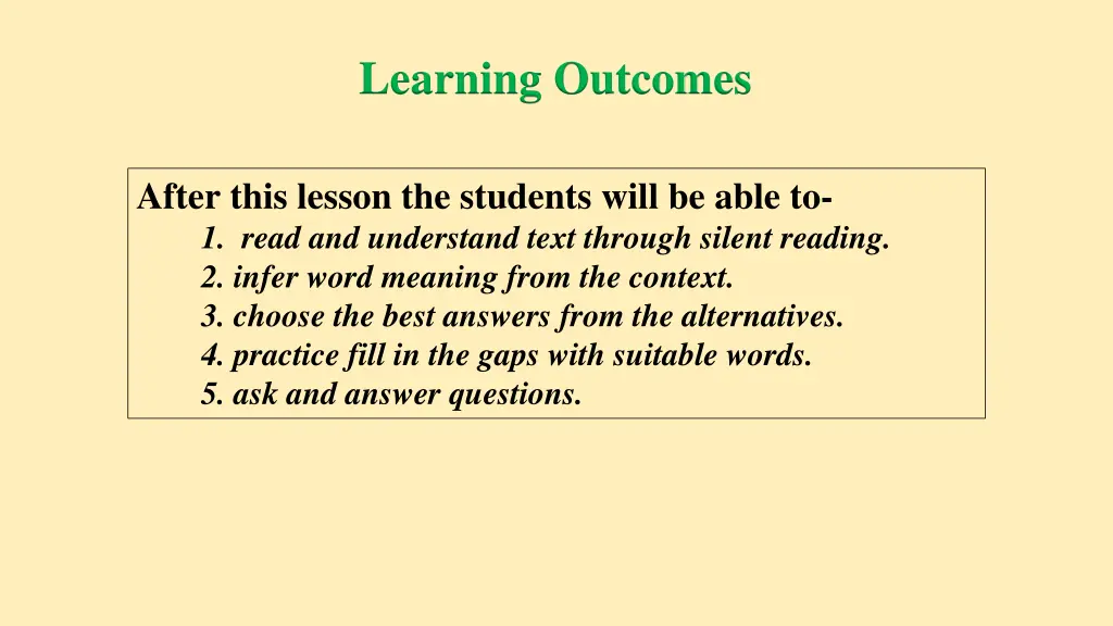 learning outcomes