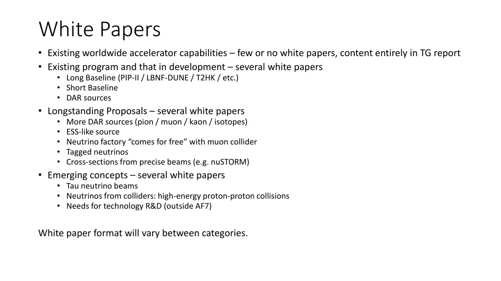 white papers existing worldwide accelerator