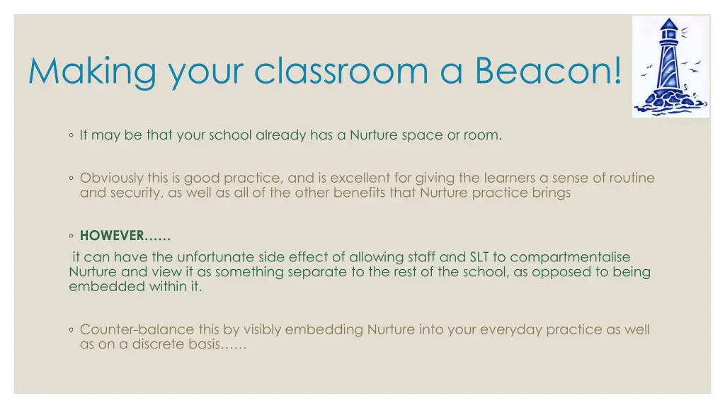 making your classroom a beacon