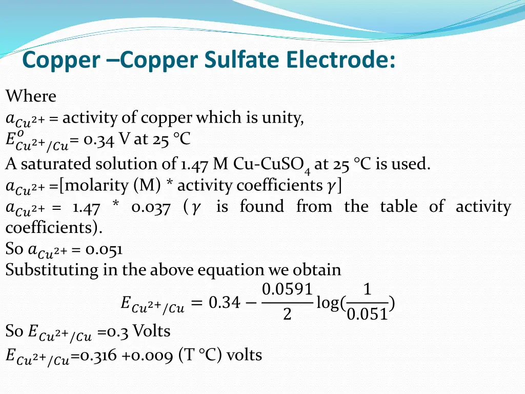 copper copper sulfate electrode 1