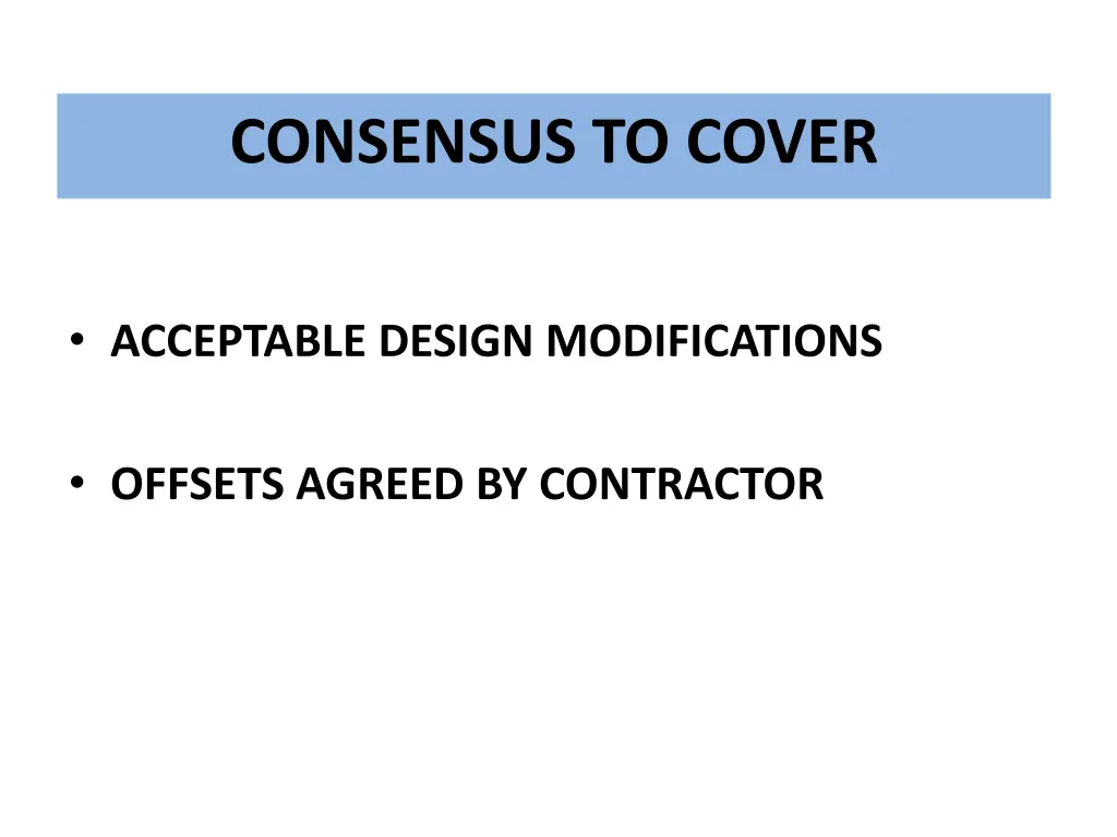 consensus to cover