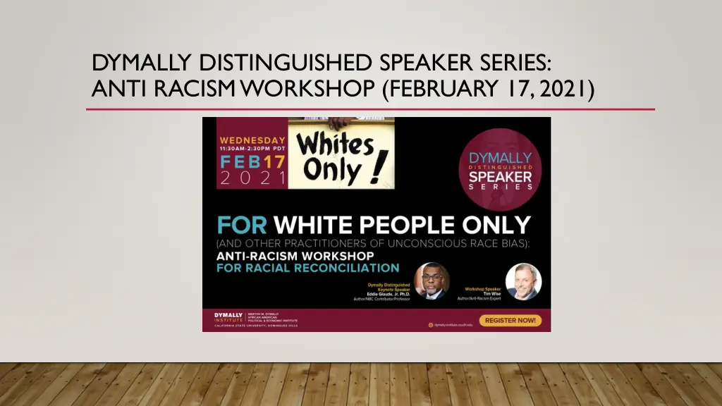 dymally distinguished speaker series anti racism