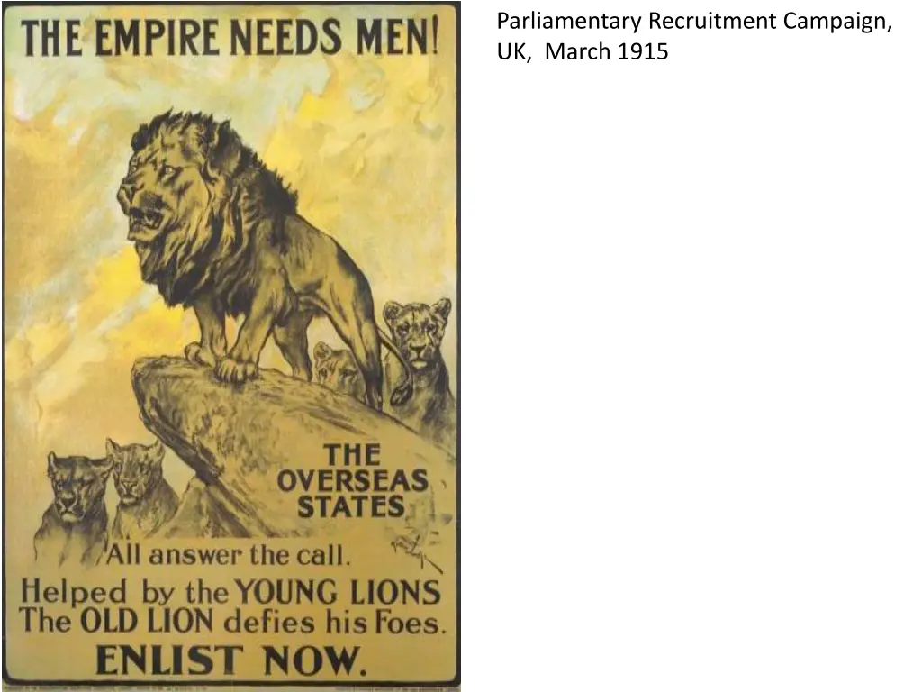 parliamentary recruitment campaign uk march 1915