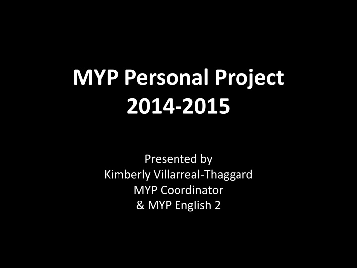 myp personal project 2014 2015