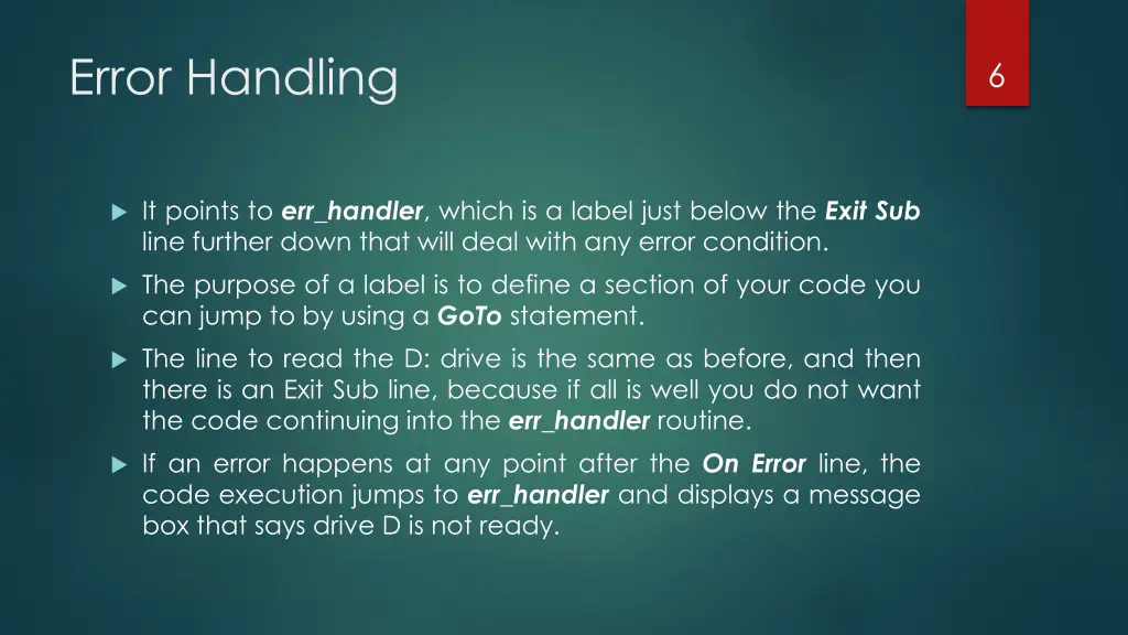 error handling 4