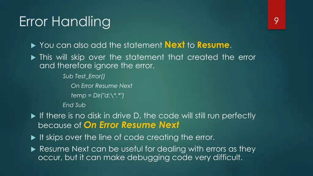 error handling 7