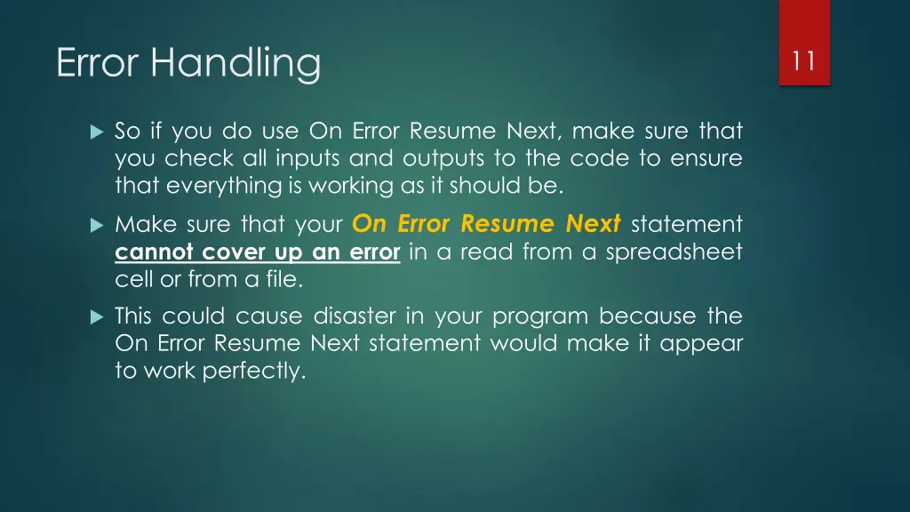 error handling 9