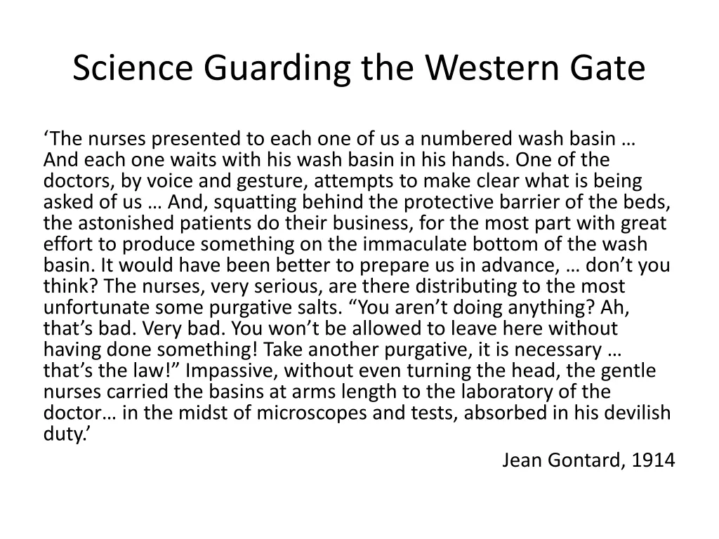 science guarding the western gate