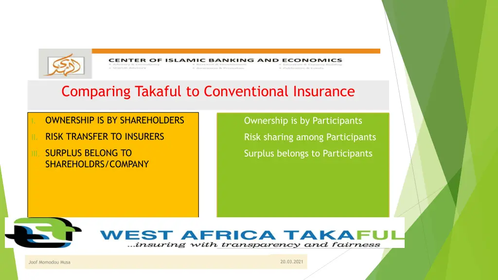 comparing takaful to conventional insurance