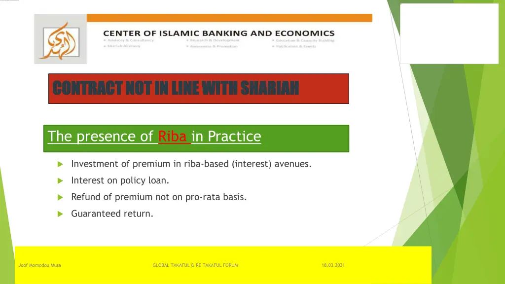 contract not in line with shariah contract