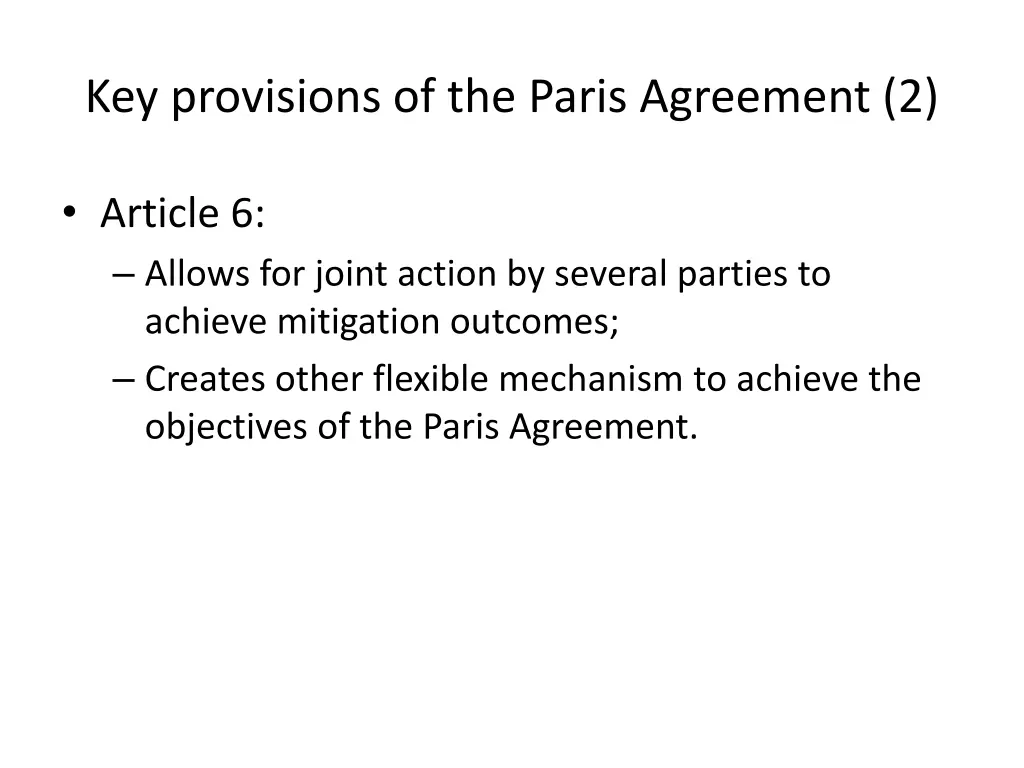 key provisions of the paris agreement 2