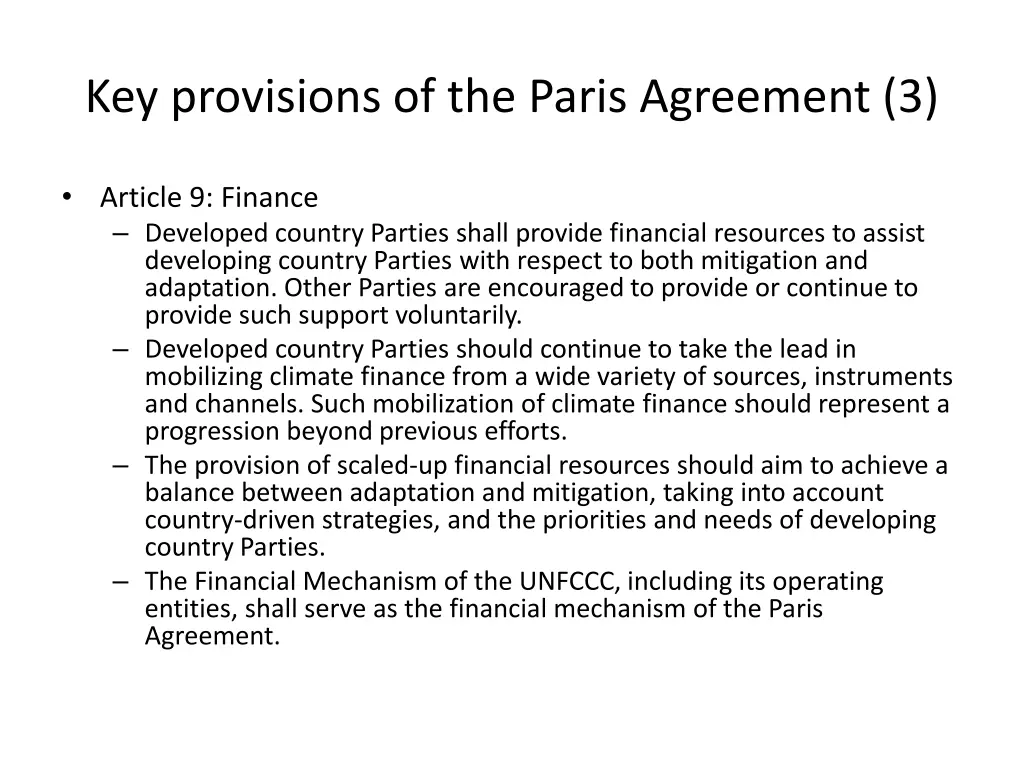 key provisions of the paris agreement 3