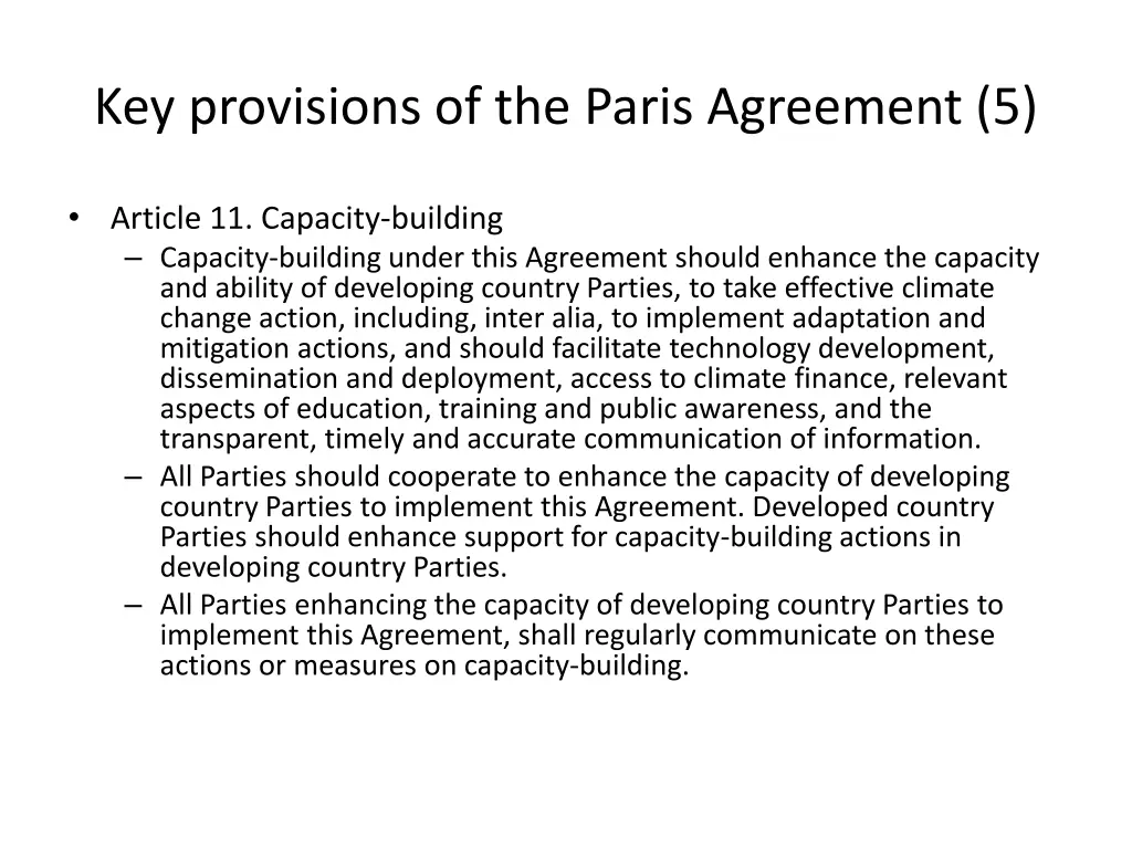 key provisions of the paris agreement 5