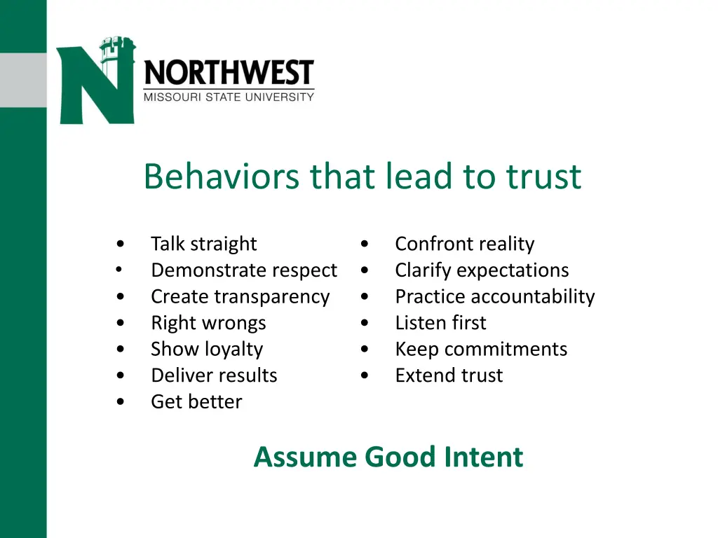 behaviors that lead to trust