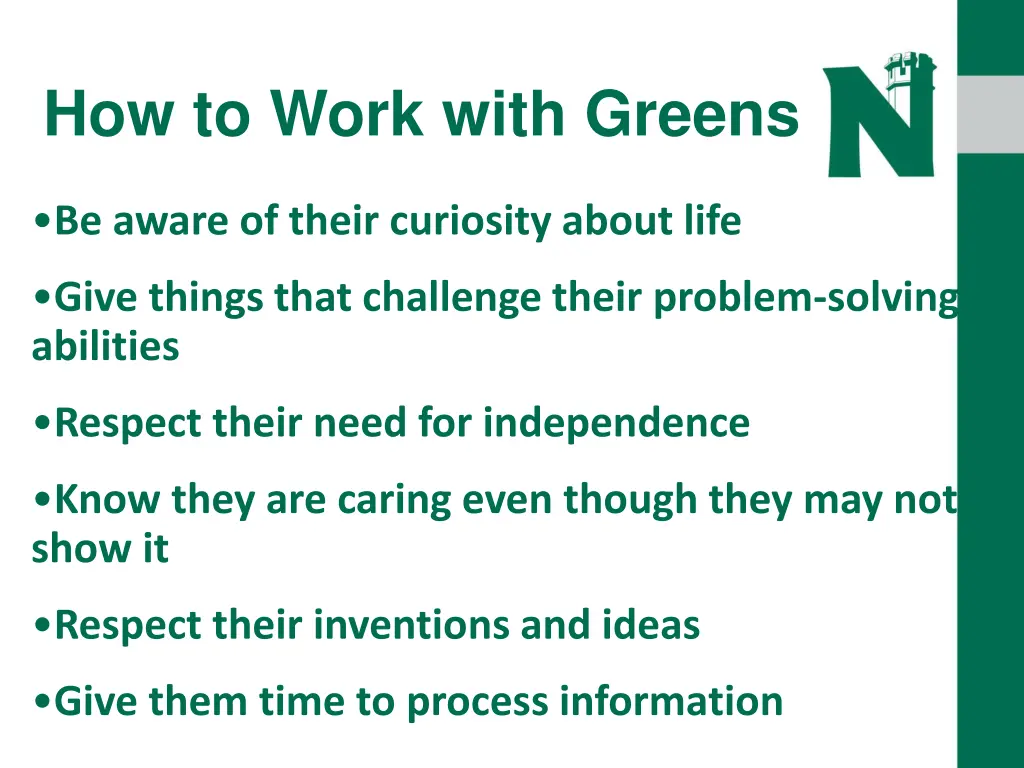 how to work with greens