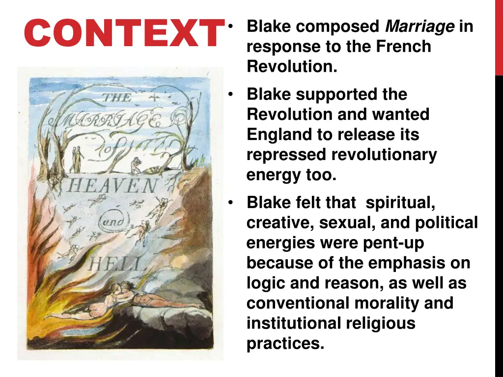 context blake composed marriage in response