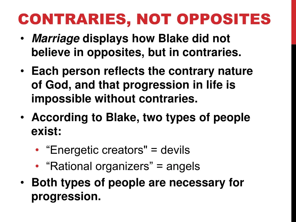 contraries not opposites marriage displays