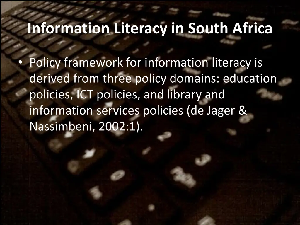 information literacy in south africa