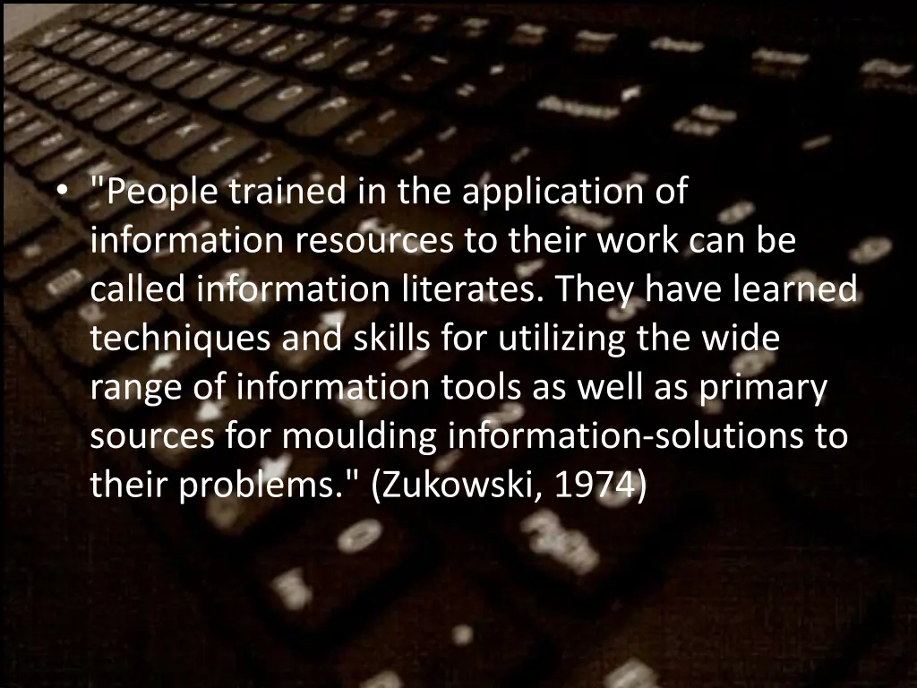 people trained in the application of information