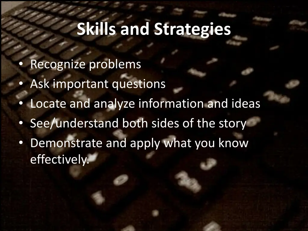 skills and strategies