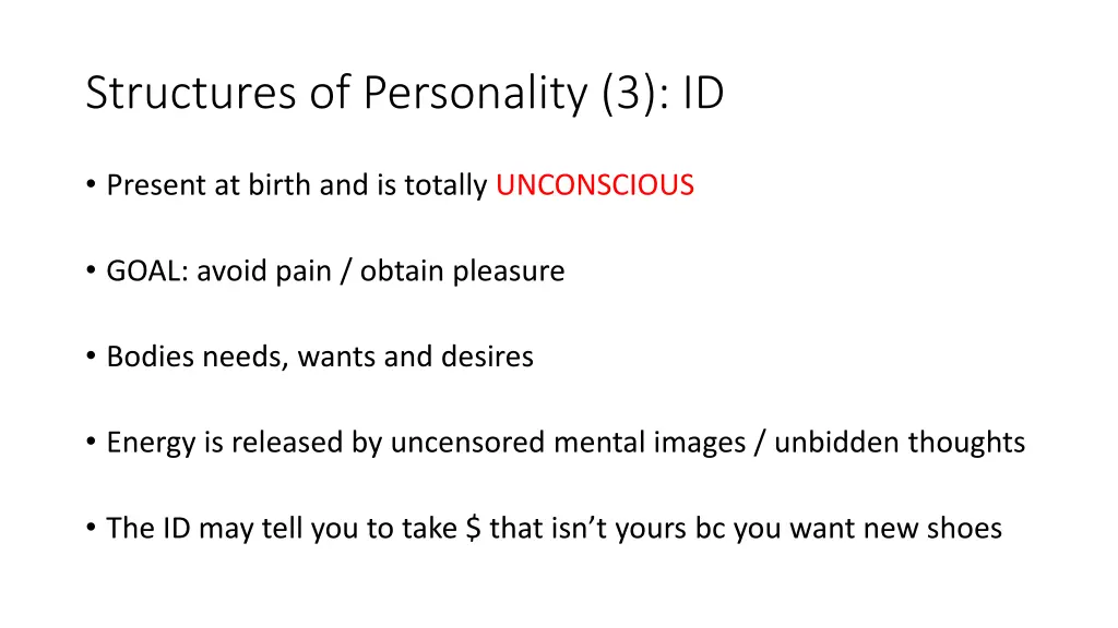 structures of personality 3 id