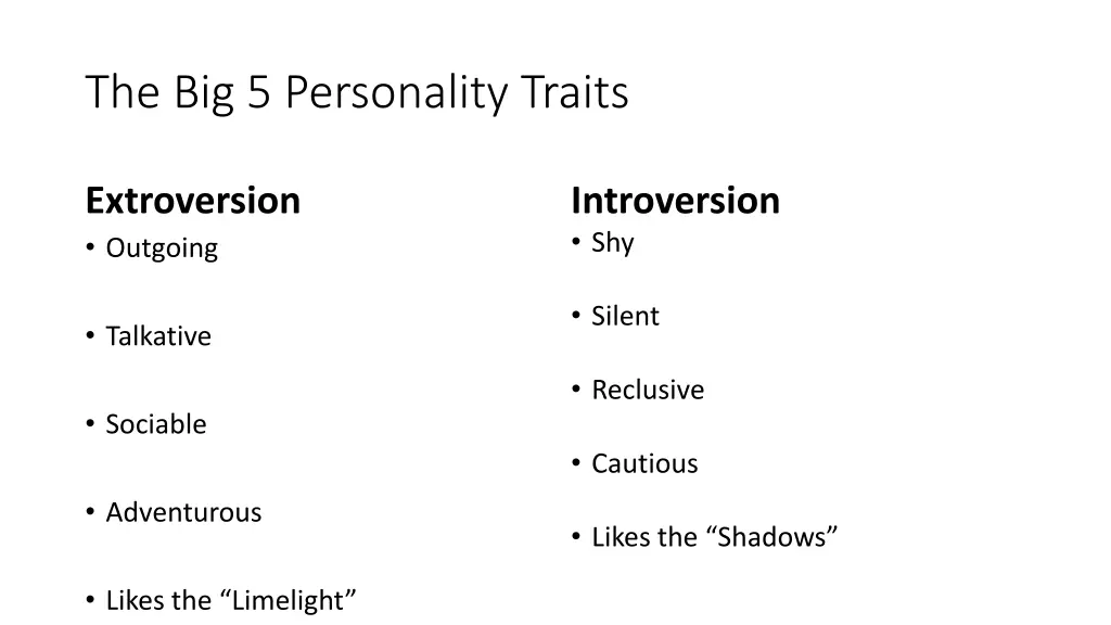 the big 5 personality traits