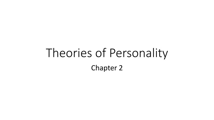 theories of personality chapter 2