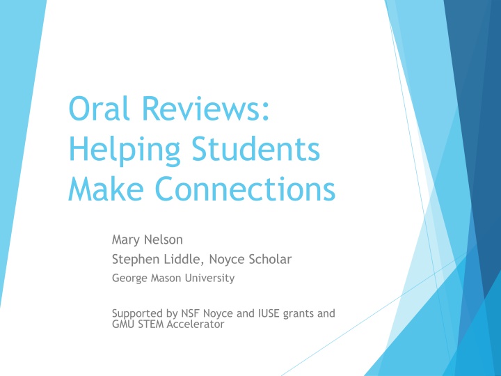 oral reviews helping students make connections