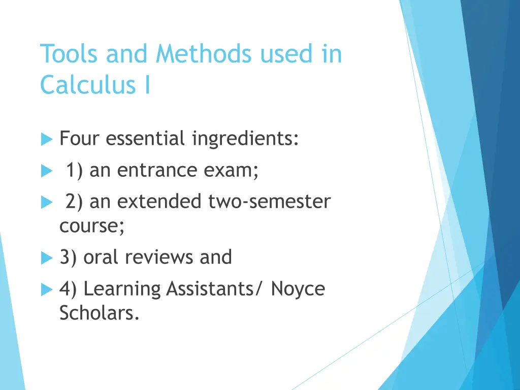 tools and methods used in calculus i