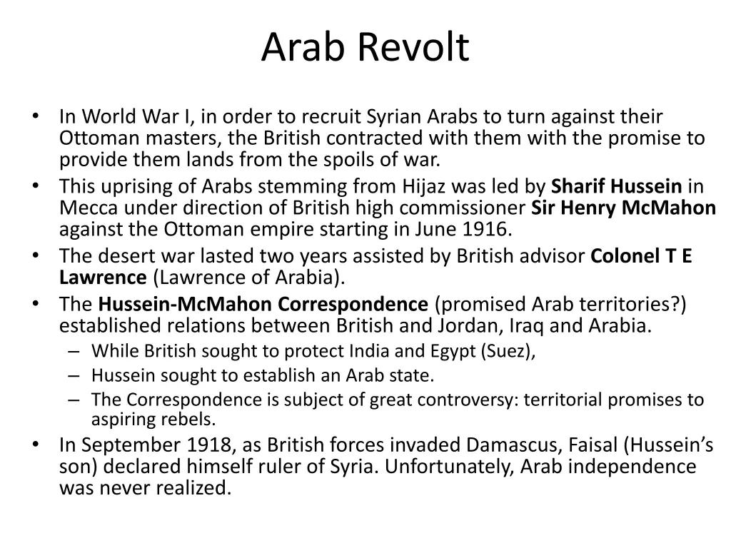 arab revolt