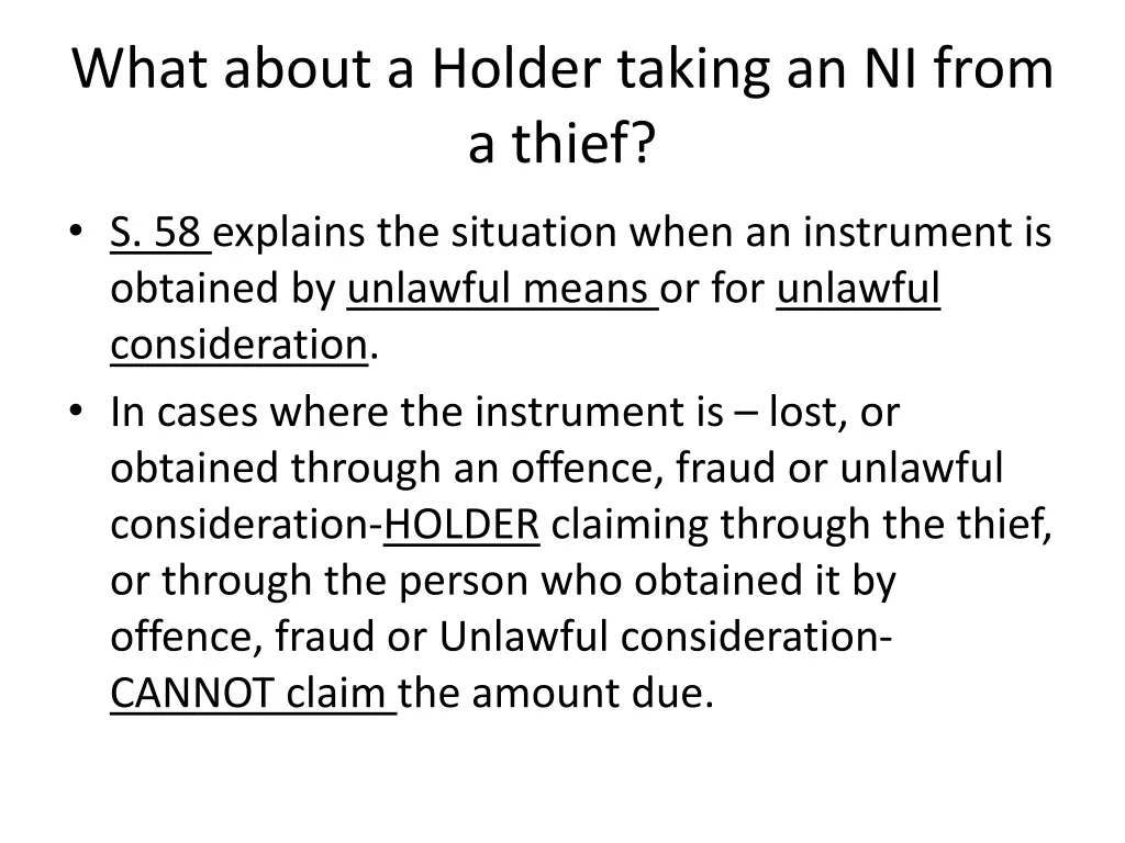 what about a holder taking an ni from a thief