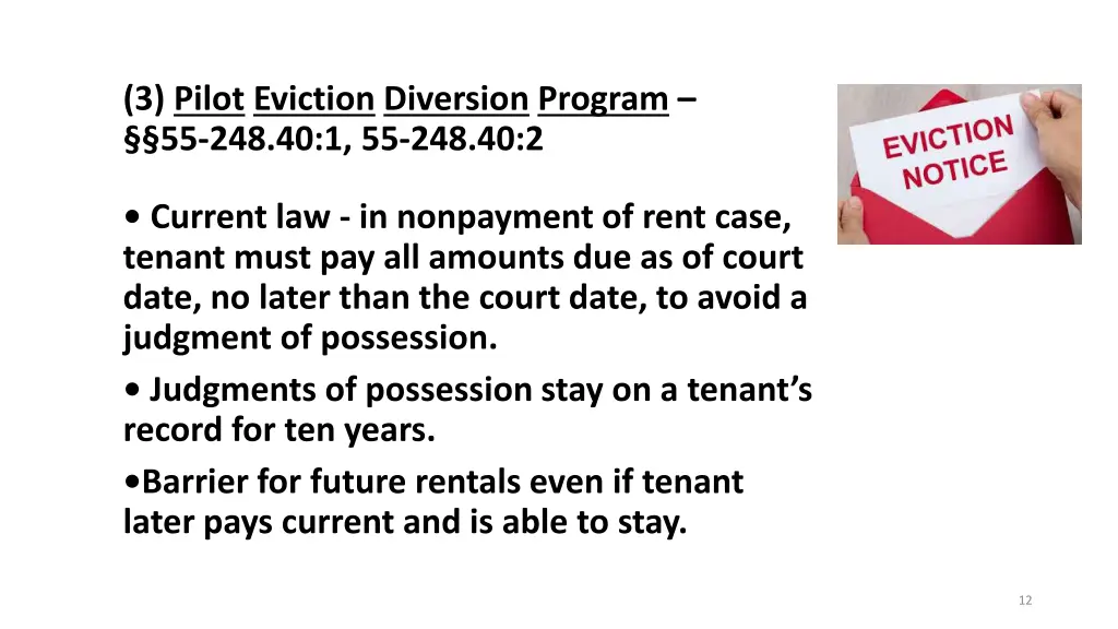 3 pilot eviction diversion program