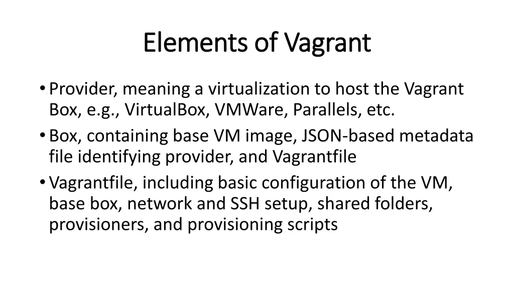 elements of vagrant elements of vagrant