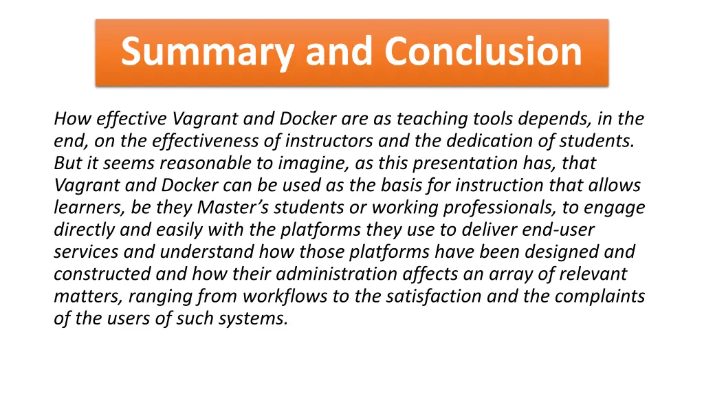 summary and conclusion