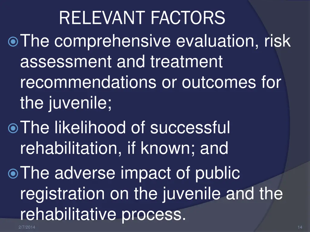 relevant factors the comprehensive evaluation