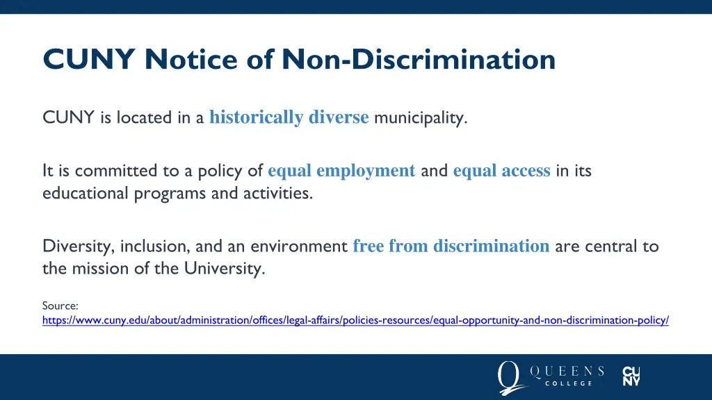 cuny notice of non discrimination