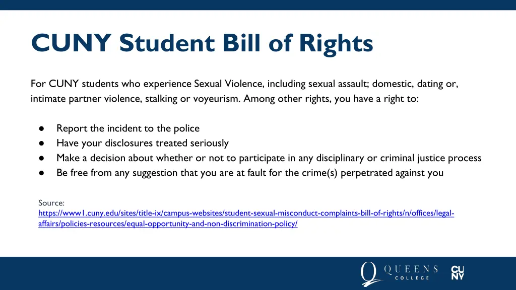 cuny student bill of rights