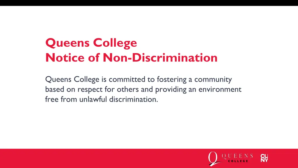 queens college notice of non discrimination