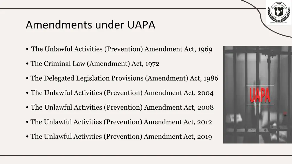 amendments under uapa