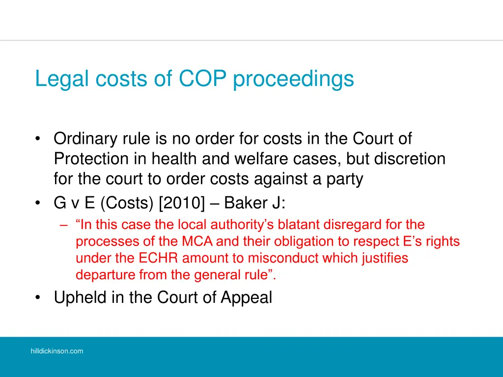 legal costs of cop proceedings