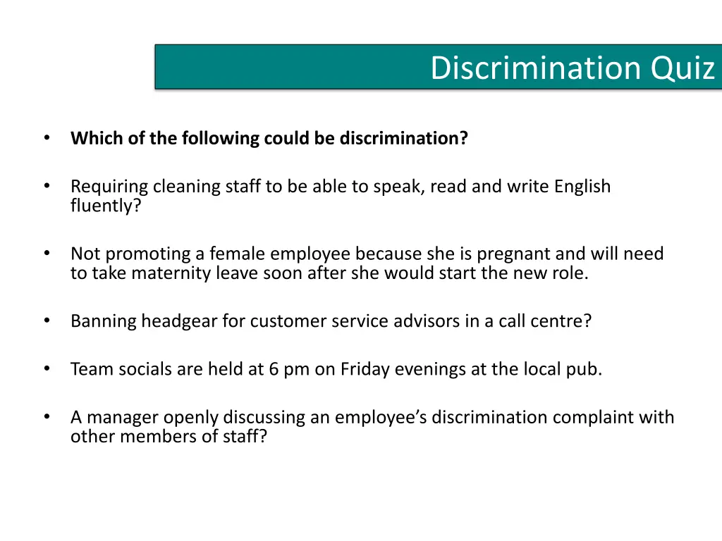 discrimination quiz