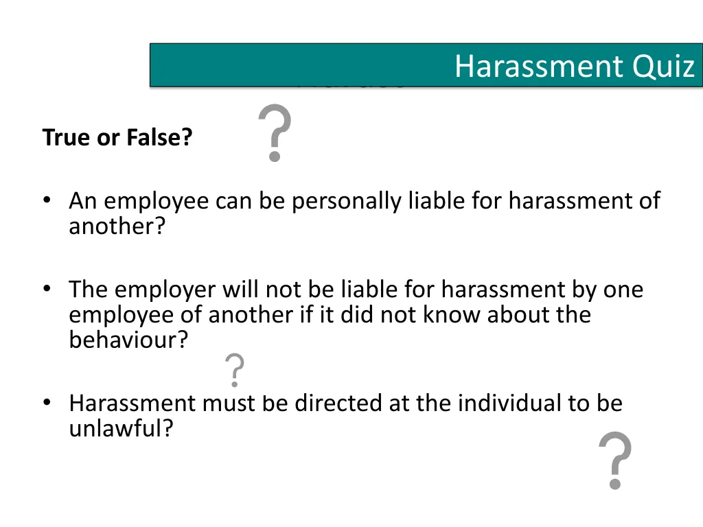 harassment quiz