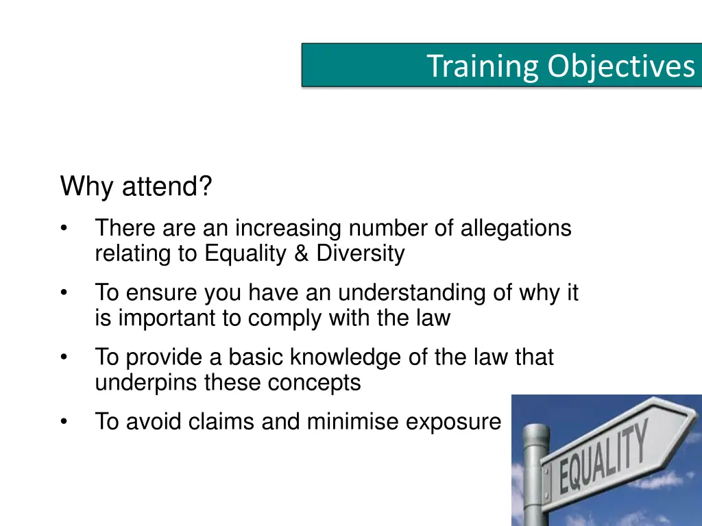 training objectives