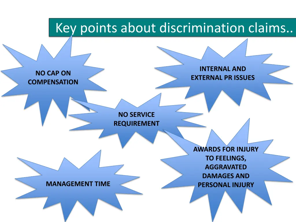 tribunal claims key points about discrimination