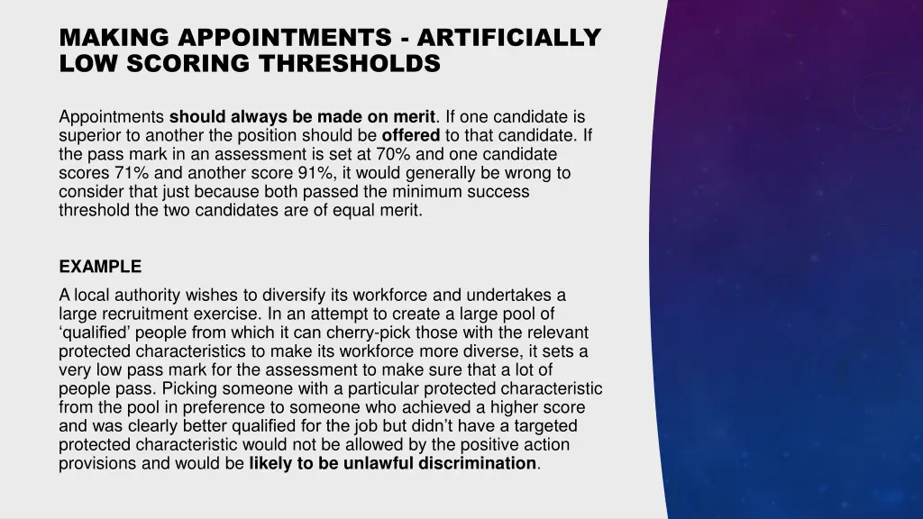 making appointments artificially low scoring