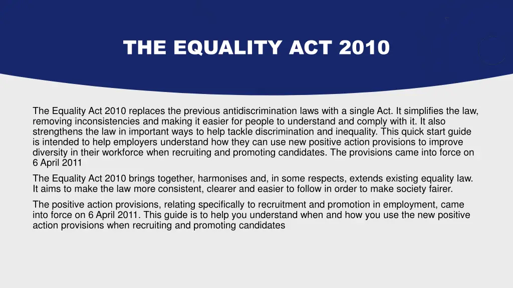 the equality act 2010