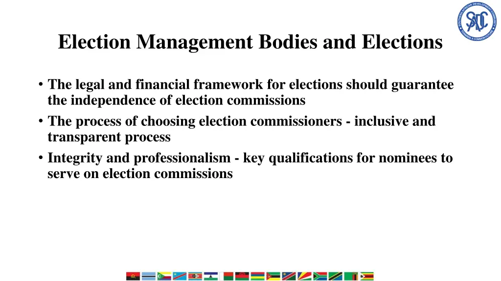 election management bodies and elections