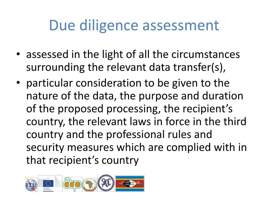 due diligence assessment