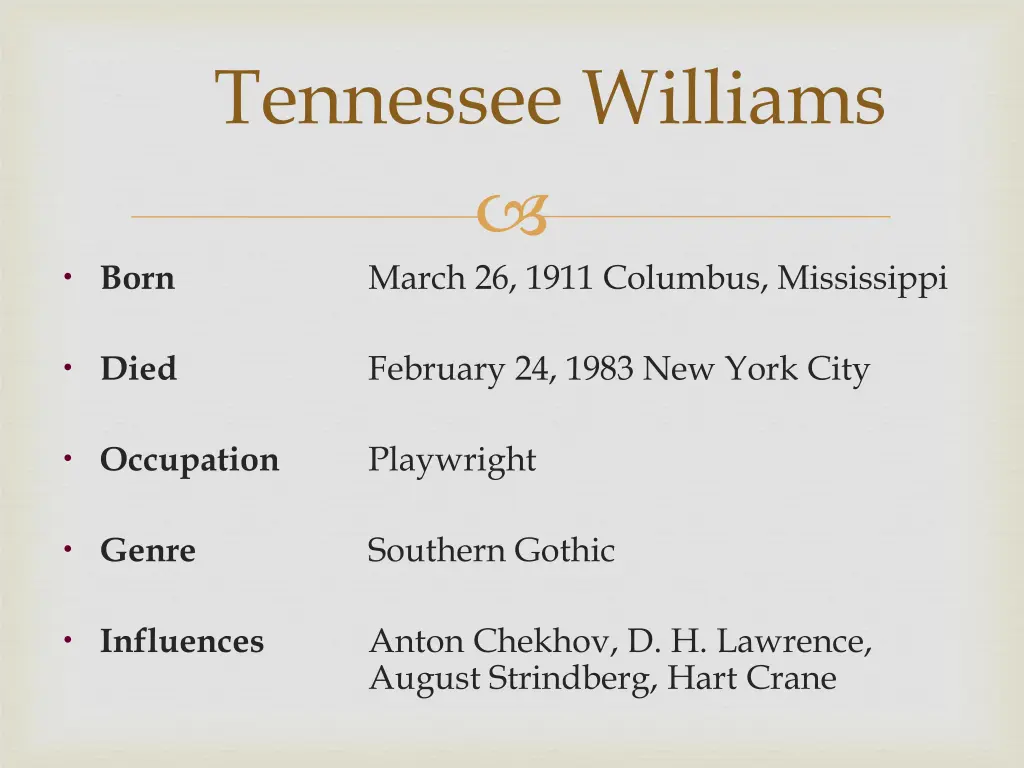 tennessee williams